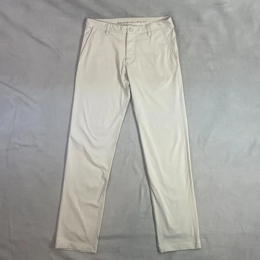 Rhone Commuter Pants Mens 30x31 Classic Fit Performance Flex Knit Golf Beige - Picture 1 of 16